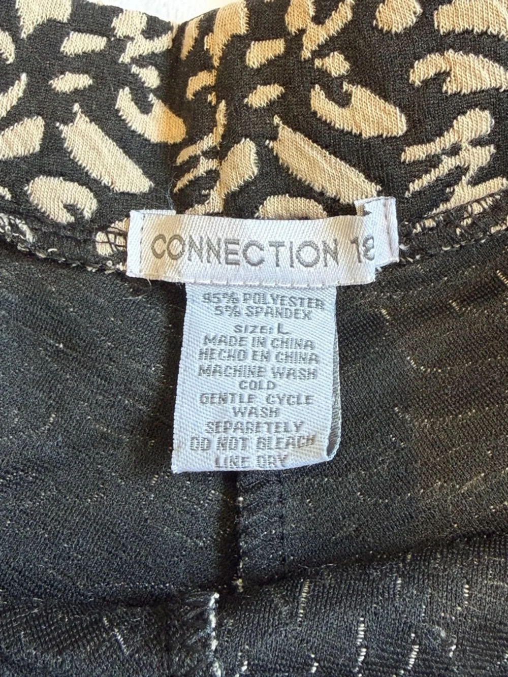 Connection 18 Women’s Black with Tan Pattern Skirt Size Large - Picture 2 of 6